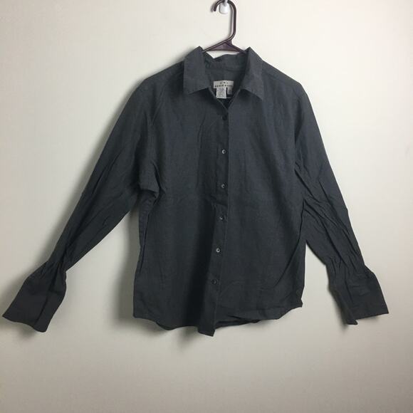 AKA Eddie Bauer Button Down Shirt Gray White XL - Picture 5 of 12
